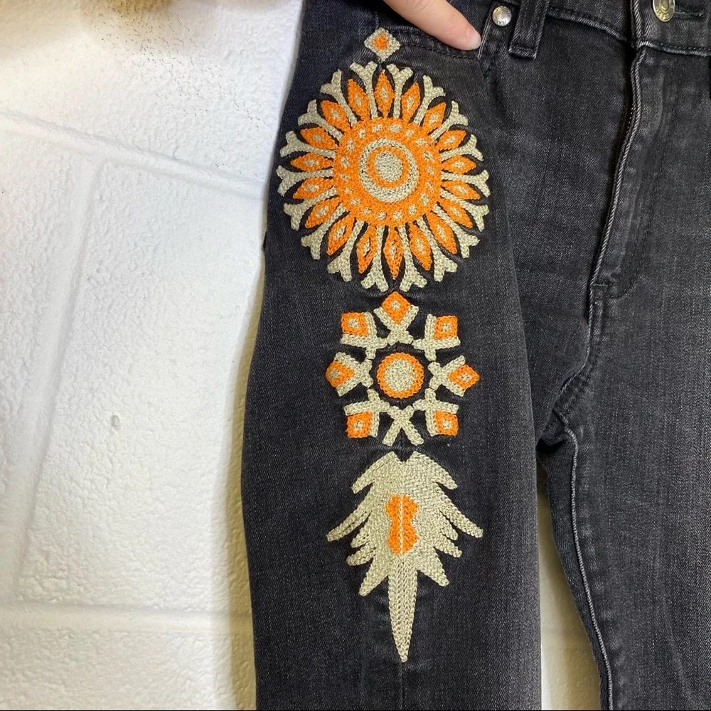 Miss Me Vintage Charlotte Mandarine Blk Org Jeans - Picture 5 of 12